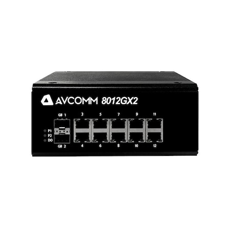 Avcomm 12-Port Fully Giga Managed Industrial Ethernet Switch 8012GX2